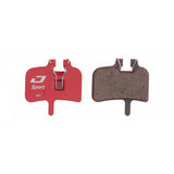 Jagwire Sport Semi-Metallic Disc Brake Pads for Hayes HFX Red Series bike components, showing the brake pads and packaging.