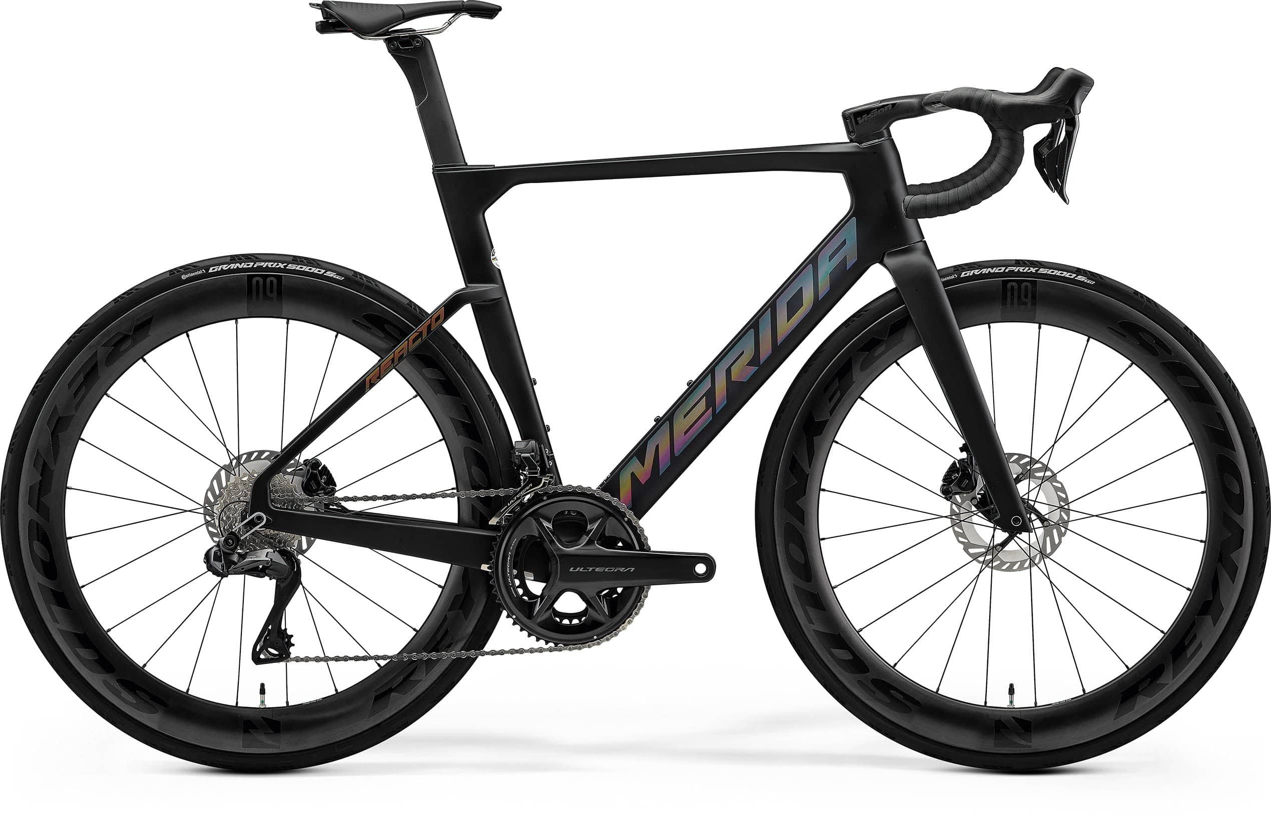 Merida Reacto 8000 MY26 road bike with Shimano Ultegra Di2 electronic groupset and hydraulic disc brakes, front view.