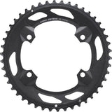 Shimano GRX FC-RX600 10-speed double chainring with 46T and 30T for gravel bike components, shown mounted on a bike crankset.