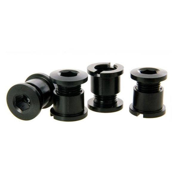 Race Face alloy chainring bolt nut pack with Allen head screws, bike components for secure chainring attachment.