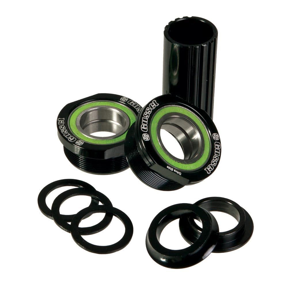 Gusset Components MXR Euro BB bottom bracket with 68mm BSA threaded CNC alloy cups for bike components.