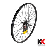 KX MTB 26-inch rear singlewall wheel rim with solid axle, 36H, screw-on, 135mm, designed for mountain bike components