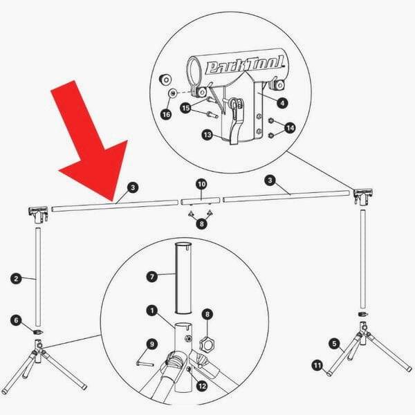 Park Tool 939-ES - Top Tube Assembly for ES-1 and ES-2 | Swinnerton Cycles
