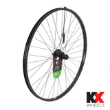 KX Wheels KX Hybrid 700C rear cassette wheel with singlewall rim, 36H, quick release, for bike components