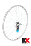 KX Wheels KX Road 27x1.25 inch silver single-wall front wheel rim with solid axle and rim brake for bicycle components