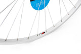 KX Wheels KX Road 27 x 1 1/4" rear wheel rim with singlewall solid axle, silver, screw-on brake compatible component
