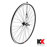 KX Wheels KX Road 700C rear wheel rim with double-wall construction, quick release, and screw-on freewheel for bike components.