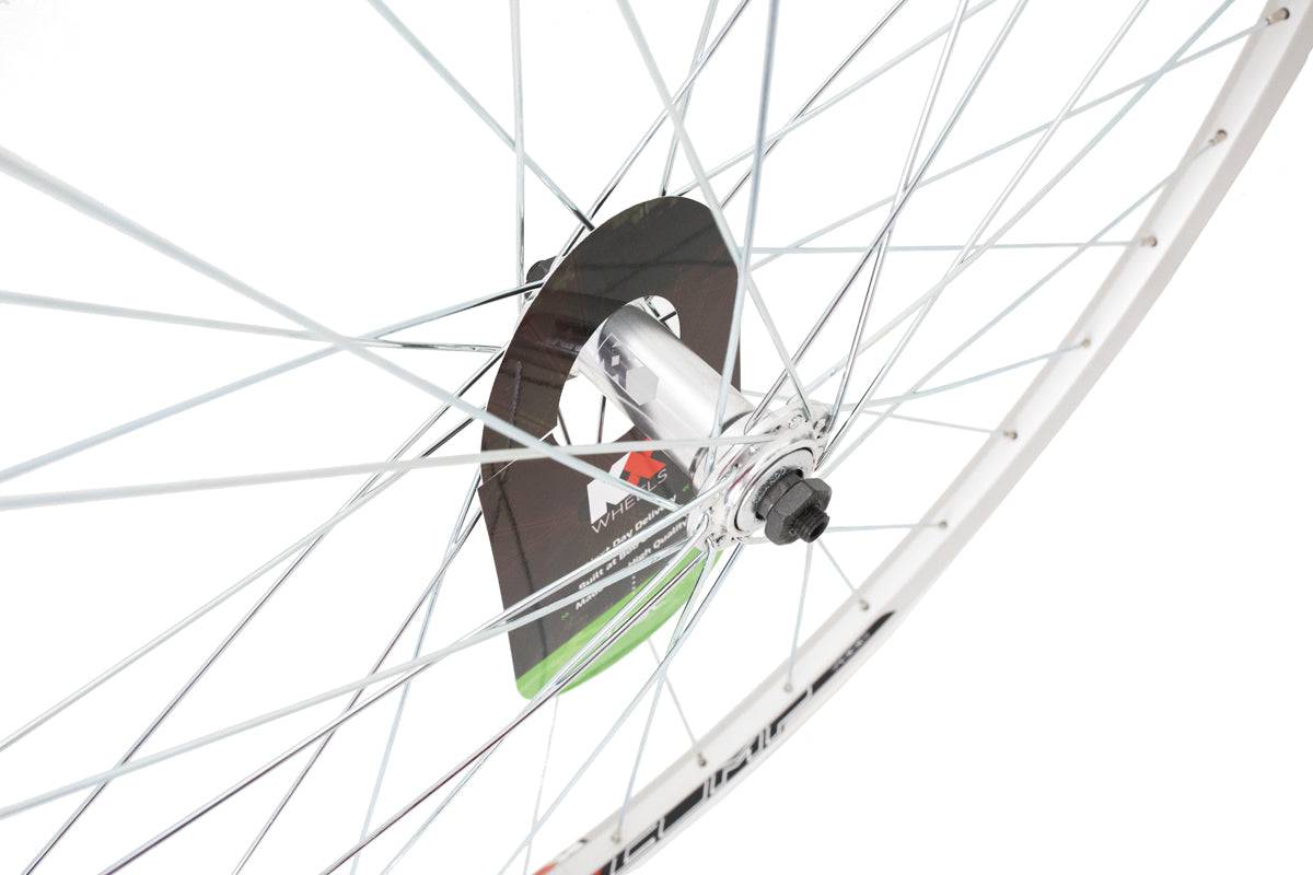 KX Wheels KX Hybrid 700C double-wall front wheel rim with brake, quick release axle, for bike components, durable and lightweight.