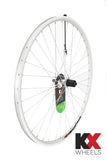 KX Wheels KX Hybrid 700C rear cassette wheel with double-wall rim, quick release, 135mm spacing, suitable for bike components