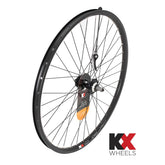 KX MTB 27.5-inch 650B rear wheel disc brake hub with doublewall rim, quick release, 36H, black, 6-bolt design