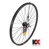KX MTB 27.5-inch 650B rear wheel disc brake hub with doublewall rim, quick release, 36H, black, 6-bolt design
