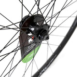 KX Wheels KX Hybrid 700C front wheel with double-wall rim, 36H, quick-release, disc brake compatible, black.