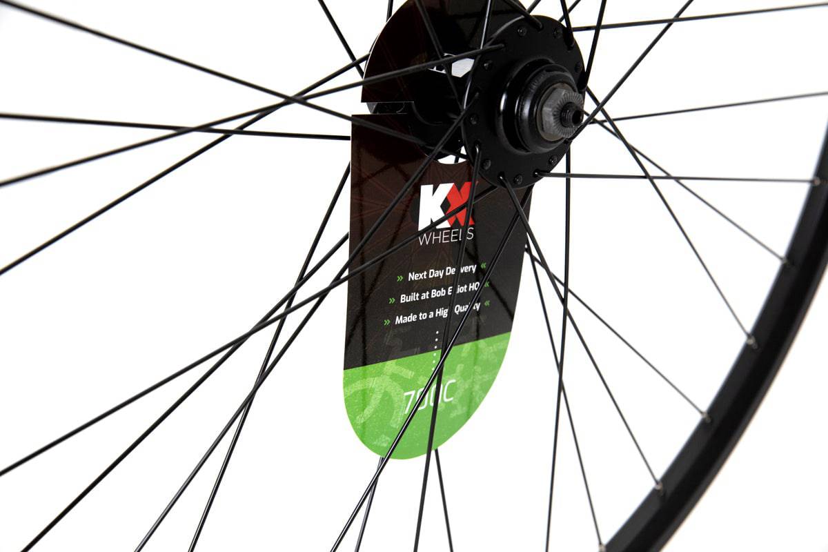 KX Wheels KX Hybrid 700C front wheel with doublewall rim, 36H, quick release, disc brake compatible, black riding component