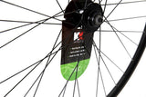 KX Wheels KX Hybrid 700C front wheel with doublewall rim, 36H, quick release, disc brake compatible, black riding component