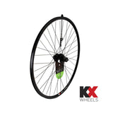 KX Wheels KX Road 700C rear wheel with double-wall rim, 36-hole black disc brake and quick-release axle, bicycle component