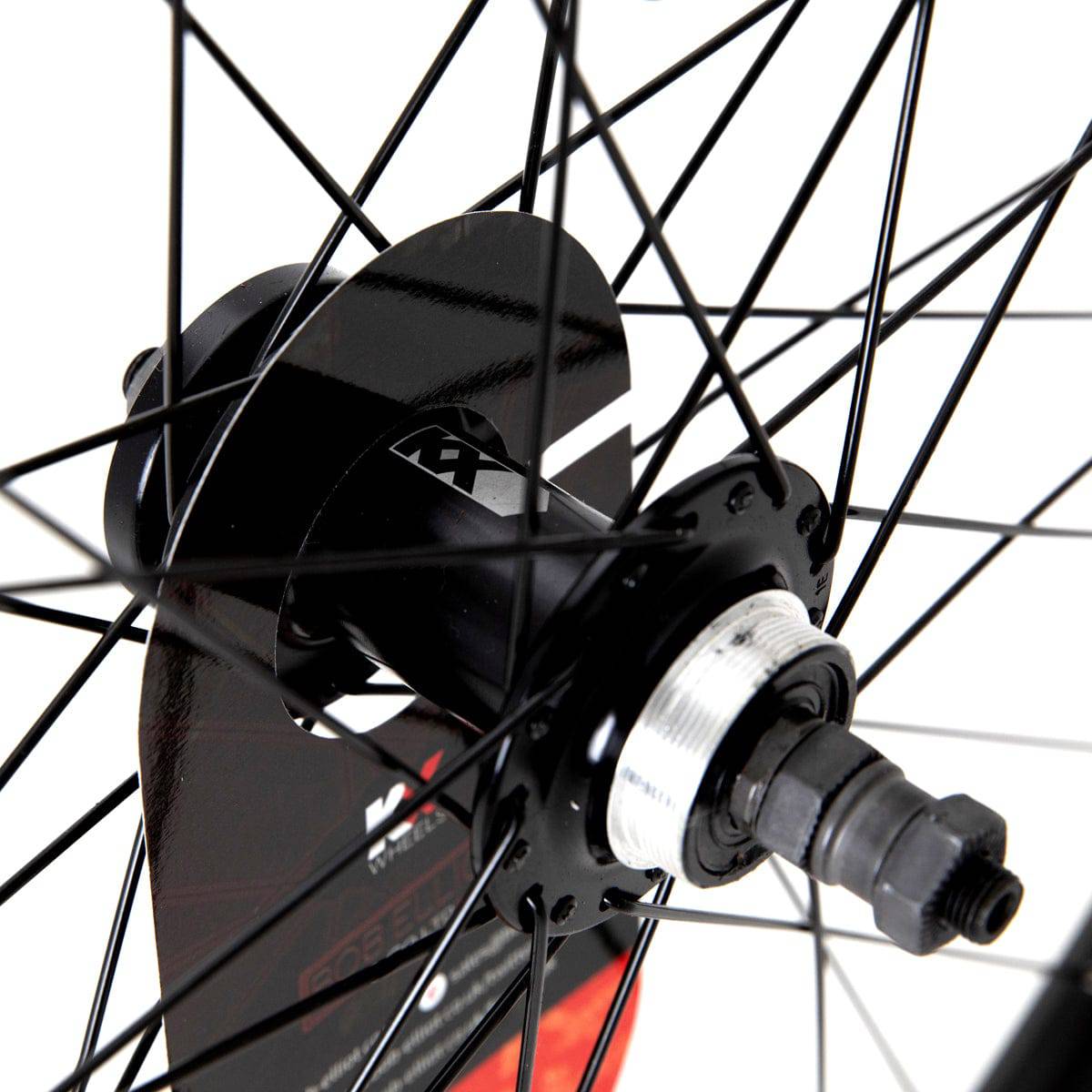 KX MTB 29" rear doublewall wheel with quick-release skewer for disc brake, showcasing the wheel's rim and hub features.