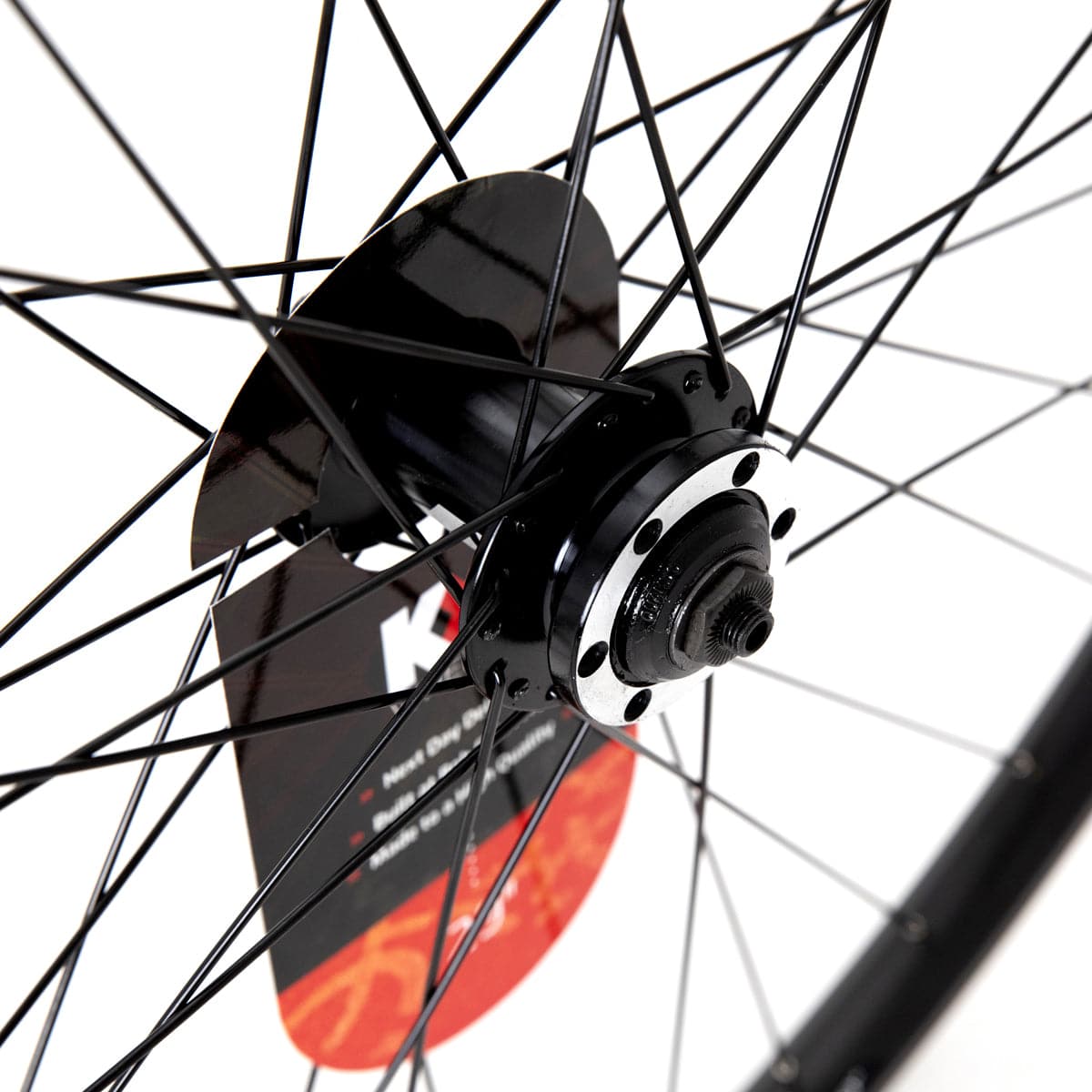 Black KX MTB 29" doublewall front wheel with quick-release axle and disc brake mount for mountain biking.