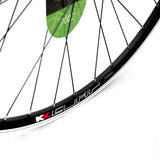 KX Wheels KX Hybrid 700C front bike rim with double-wall construction, black solid axle, suitable for rim brake bikes