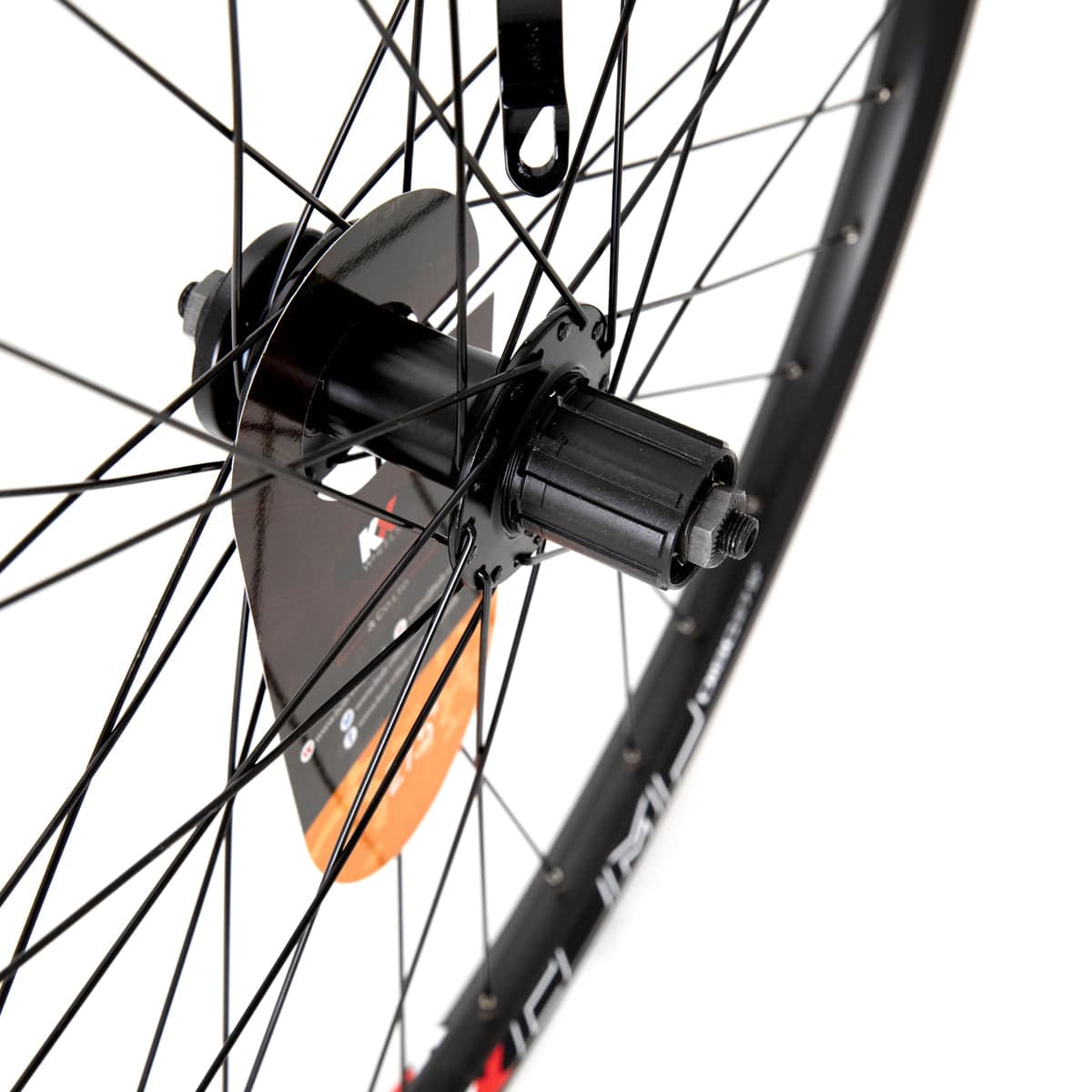 KX Wheels MTB 27.5-inch 650B rear wheel with double-wall rim, disc brake, quick release, 36H, 6-bolt black finish