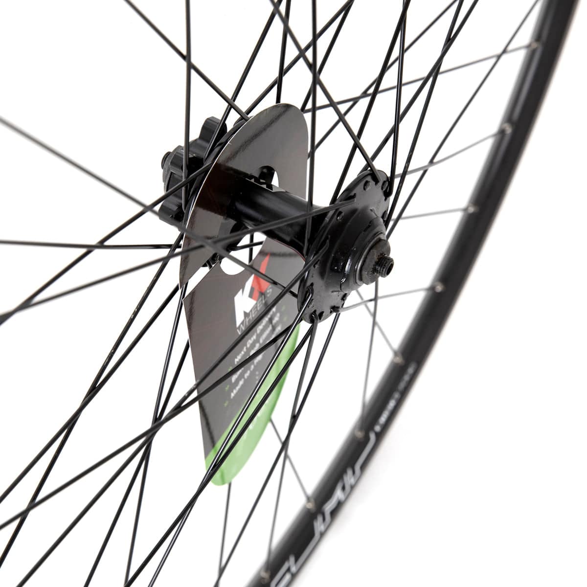 KX Wheels KX Road 700C front wheel with double-wall rim, quick release, and disc brake compatibility in black.