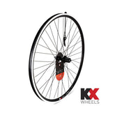 KX MTB 29-inch rear wheel rim with double-wall construction, quick-release, 36H, black finish, suitable for 8-11 speed cassette.
