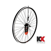 KX Wheels 29-inch MTB rear wheel with doublewall rim, quick-release skewer, black rim for mountain biking components