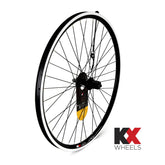 KX MTB 26-inch rear double-wall quick release cassette wheel for rim brake, compatible with 8-11 speed mountain bikes.