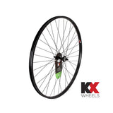 KX Wheels KX Hybrid 700C front wheel with singlewall rim and solid axle, designed for hybrid bikes, bike components.