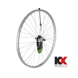 KX Wheels KX Hybrid 700C rear wheel with singlewall rim, quick release, 36H screw-on freewheel for bike components