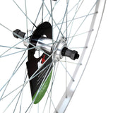 KX Wheels KX Hybrid 700C rear wheel with single-wall rim, quick release, 36H screw-on freewheel for road bikes.