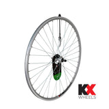 KX Wheels KX Road 700C double-wall rear wheel rim with quick release and screw-on freewheel for bicycle components