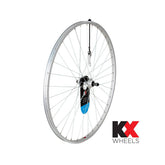 KX Wheels KX Road 27x1.25 inch silver singlewall rear wheel rim with quick-release screw-on hub and brake compatibility