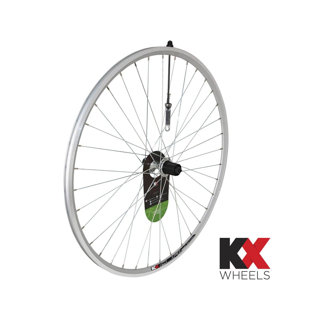 KX Wheels KX Road 700C doublewall rear cassette wheel rim with quick release, 36 spokes, suitable for 8-10 speed bikes