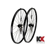 KX Wheels MTB 29-inch disc sealed bearing wheels with quick release, compatible with 10-11 speed mountain bike components.