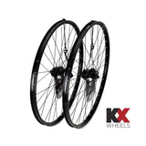 KX Wheels 27.5-inch MTB disc wheels with sealed bearings, compatible with 8-11 speed mountain bike components.