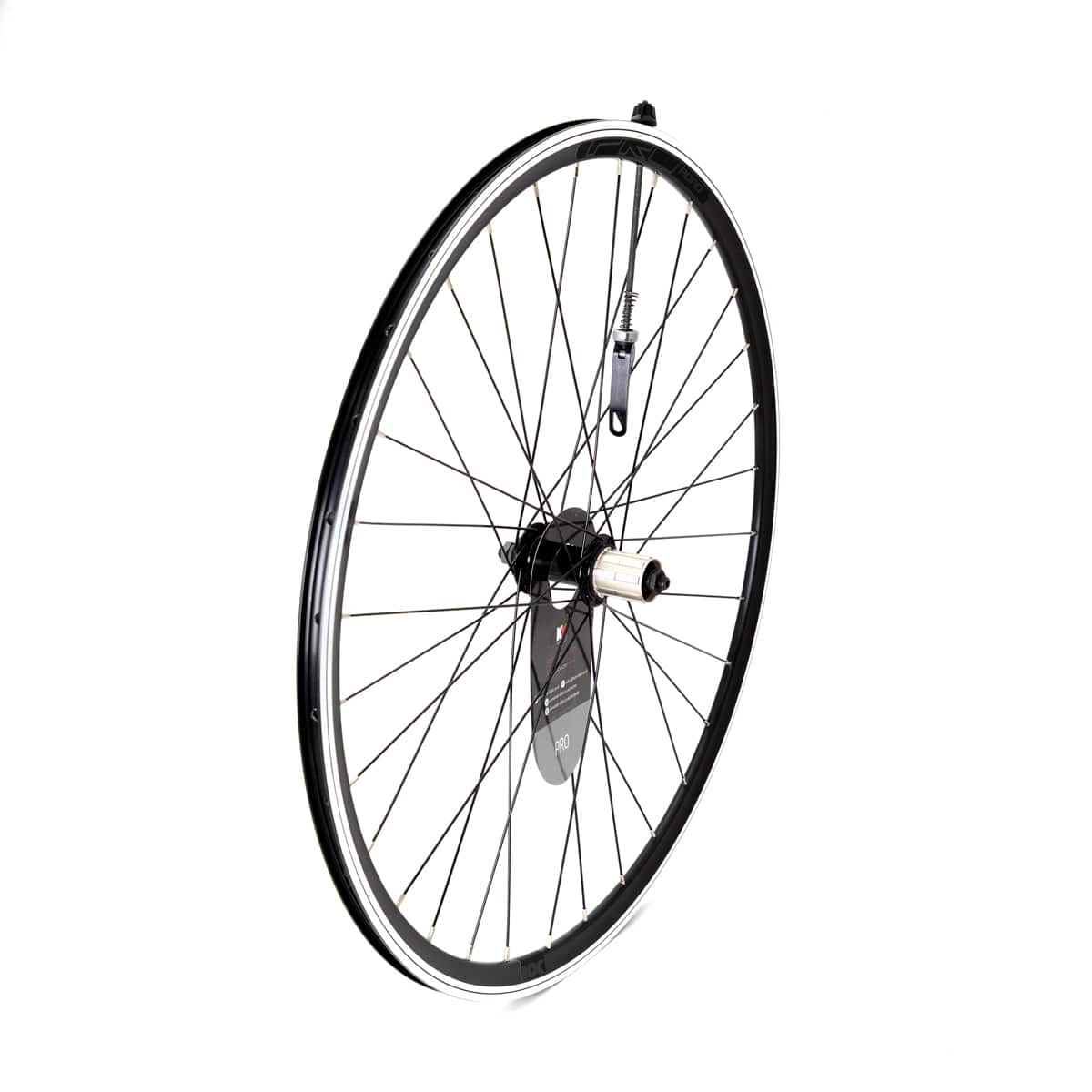 Black KX Pro Road 700C quick release sealed bearing wheel for 10-11 speed bikes, showcasing the wheel's rim and hub details.
