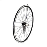Black KX Pro Road 700C quick release sealed bearing wheel for 10-11 speed bikes, showcasing the wheel's rim and hub details.