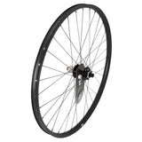KX Wheels 29-inch MTB tubeless disc wheelset with 32 spokes, black finish, includes thru axle for mountain biking components.