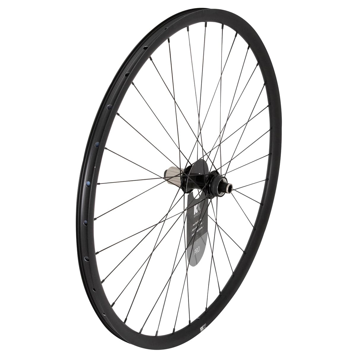 KX Wheels KX Pro 700c gravel tubeless disc thru axle wheels in black, off-road durable bike wheelset with disc brake compatibility.