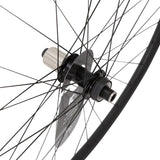 KX Wheels KX Pro 700c gravel tubeless disc thru axle wheelset in black, durable off-road bicycle components with disc brakes