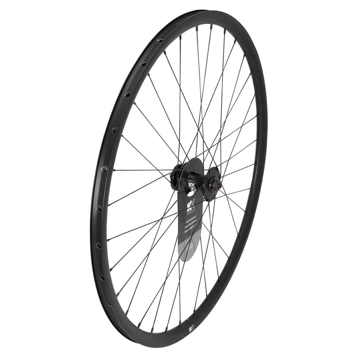 KX Wheels KX Pro Road Disc Tubeless Quick Release Wheels in black with accessories, 700c size for road cycling components.