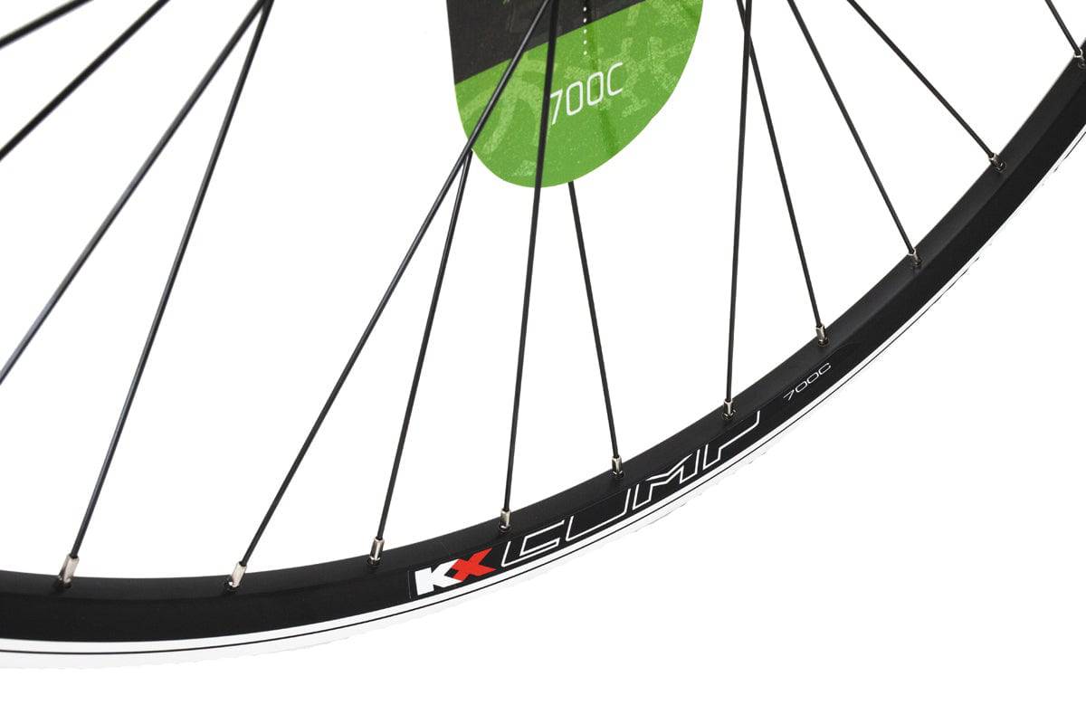 Black KX Wheels KX Economy Hybrid 700C double wall bike rim with 36H spokes and rim brake compatibility.