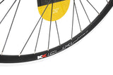 Black KX Economy 26-inch MTB double wall rim with 36 spokes for mountain bike wheel components, suitable for rim brake systems.