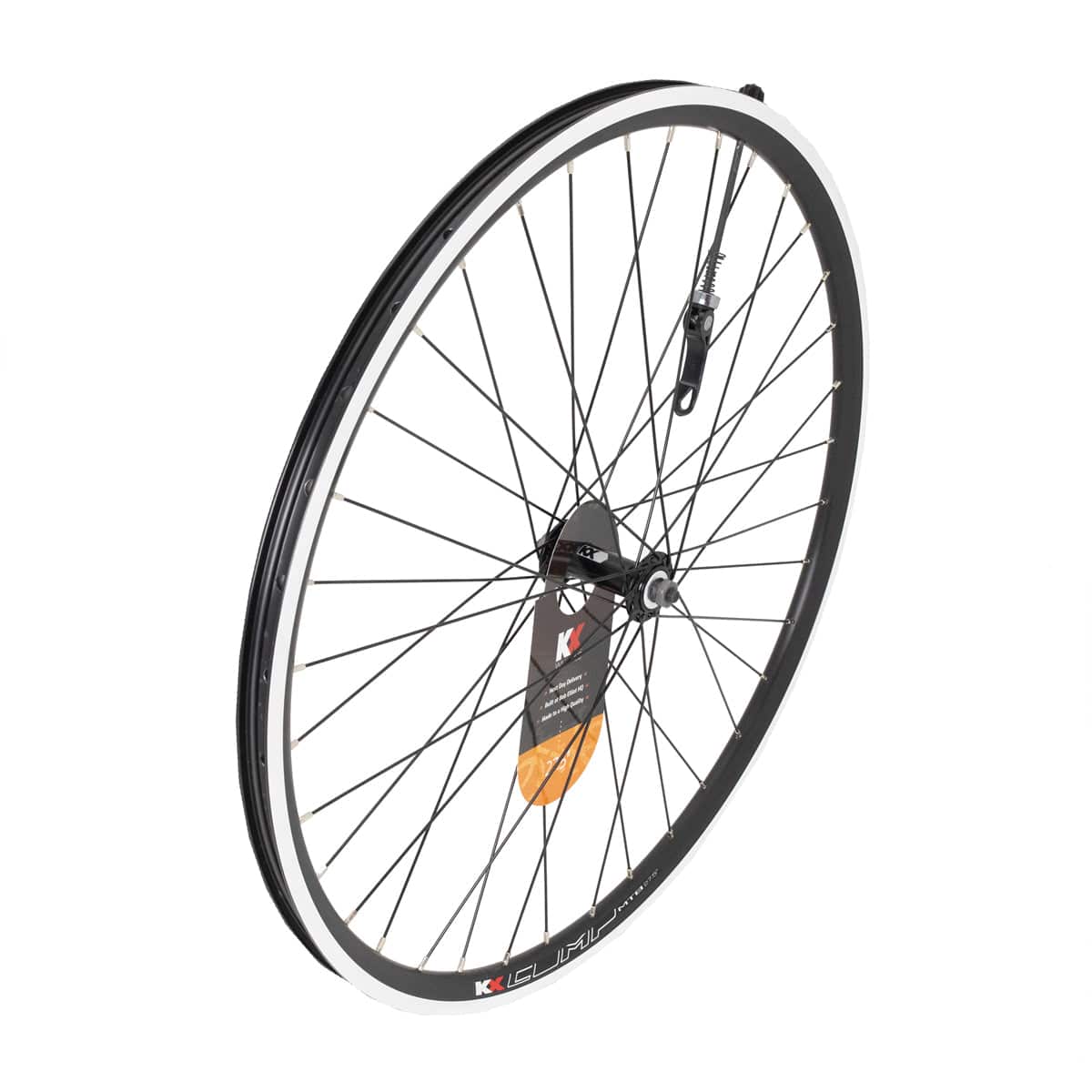 KX MTB 27.5-inch 650B front wheel with double-wall rim, black, quick release, suitable for mountain biking.