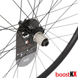 KX Wheels KX Pro 27.5-inch MTB boost tubeless disc wheelset with rim tape and valves, black, mountain bike components