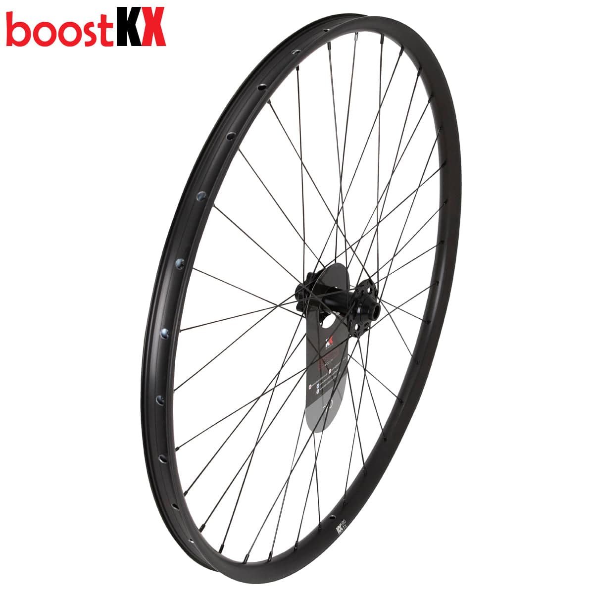 KX Pro 29-inch MTB boost wheels with tubeless-ready design, black disc mountain bike wheels for off-road cycling.