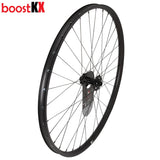 KX Pro 29-inch MTB boost wheels with tubeless-ready design, black disc mountain bike wheels for off-road cycling.