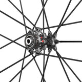 Fulcrum Racing Zero alloy tubeless disc brake road wheelset with Shimano HG11 compatibility, showing spokes and wheel profile.