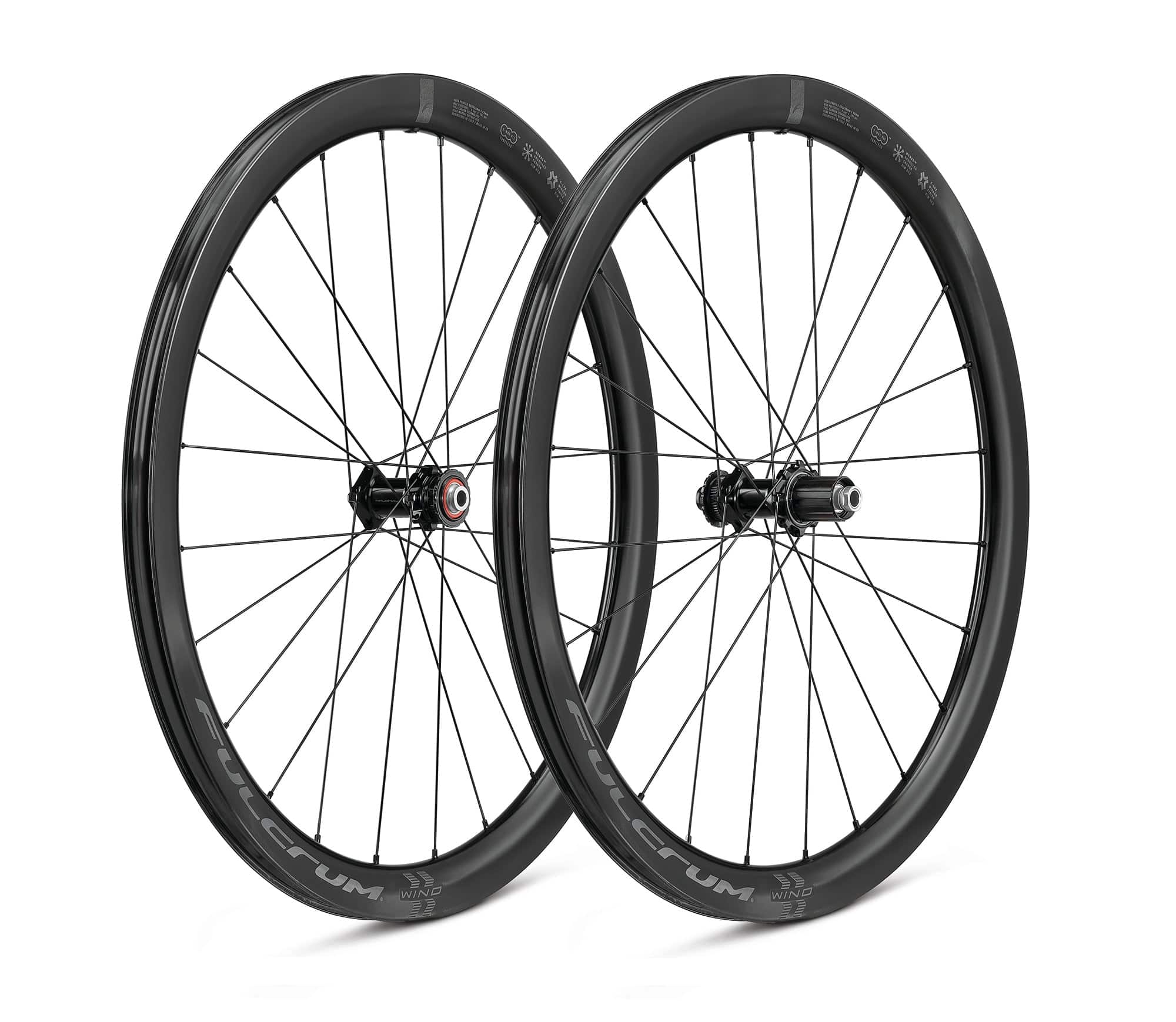 Fulcrum Wind 42 Carbon Tubeless Disc Brake Road Wheelset with Shimano HG11 components, showing lightweight carbon rims and disc brakes.