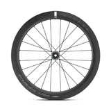 Fulcrum Speed 57 Carbon tubeless disc brake road wheelset with Shimano HG11 cassette, lightweight aerodynamic cycling components.